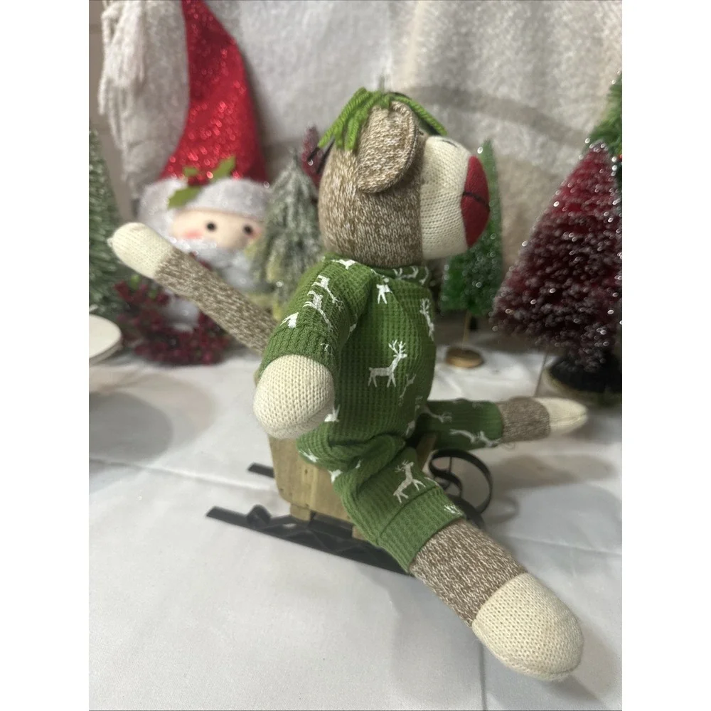 Retro 2004 Christmas Sock Monkey Super Cute